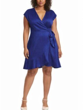 TIANA B. SIZE 16 Wrap Dress with Ruffle Hem